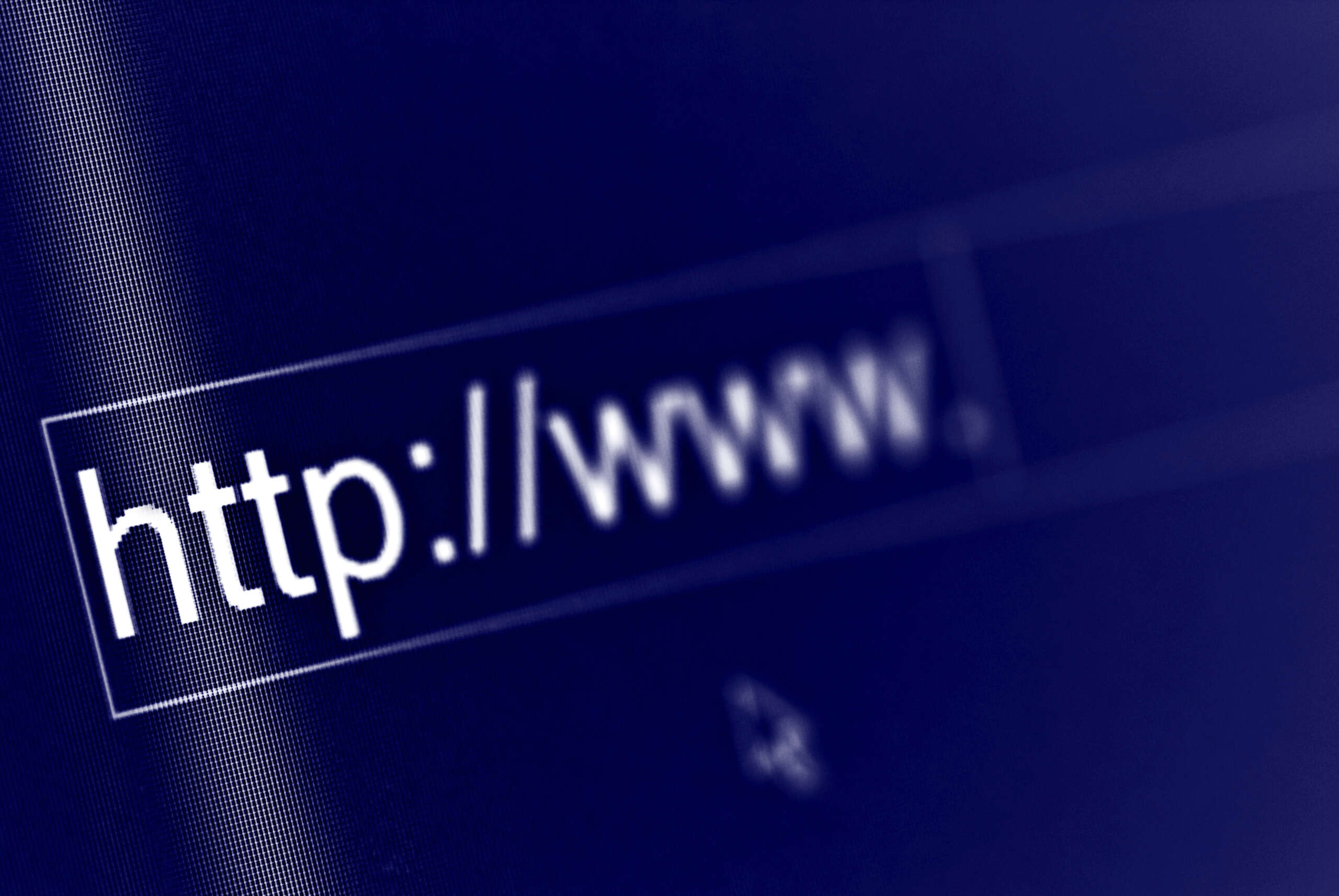 Close-up image of a web address bar with 'http://www.' displayed, symbolizing internet browsing and domain names, featured in a NicheHacks blog post titled '32 Brilliant Website Name Ideas [2025 List]'.