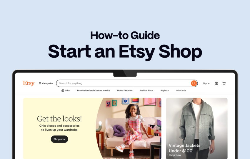 How to Start an Etsy Shop: Laptop showcasing the Etsy website.